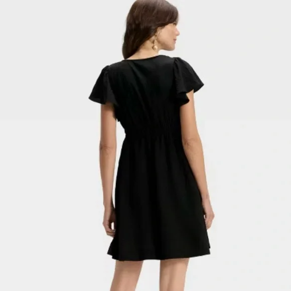 Flutter Short Sleeve Mini A Line Dress by a new day - Picture 3 of 10